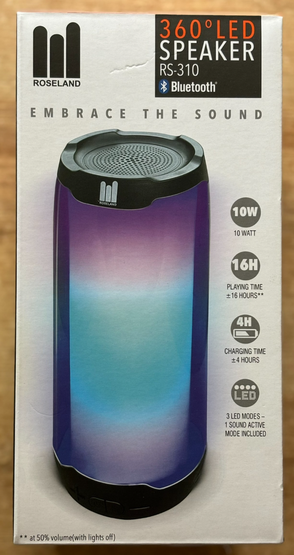 roseland 360 led bluetooth speaker