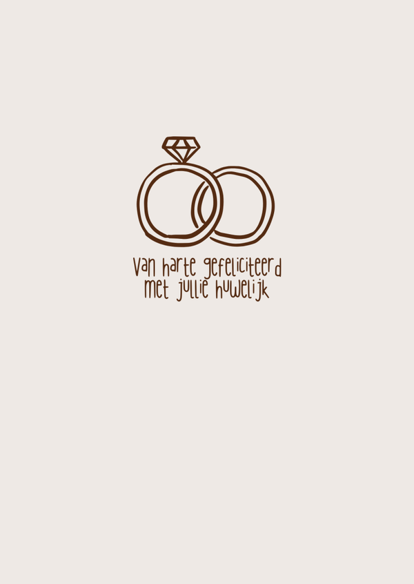 Van harte gefeliciteerd met jullie huwelijk (ringen)