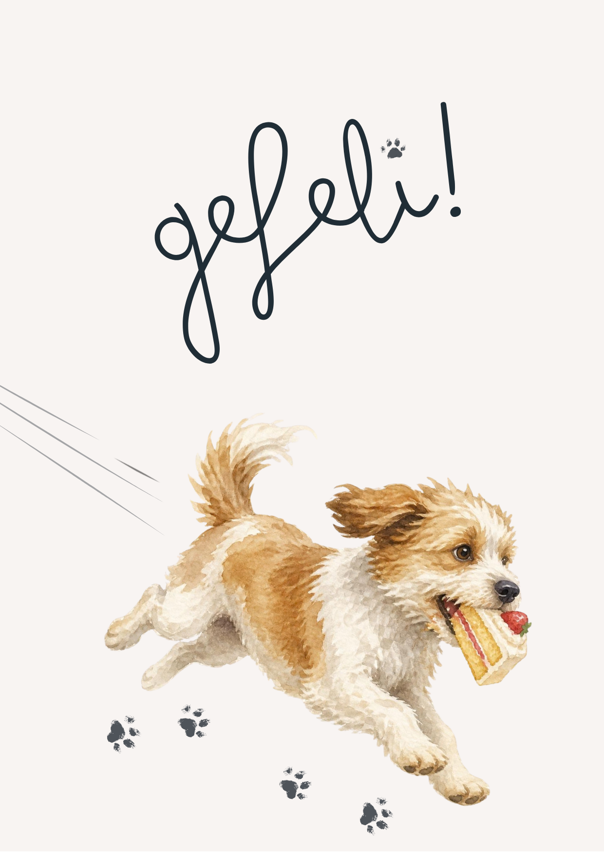 Gefeli! (hondje met taart)