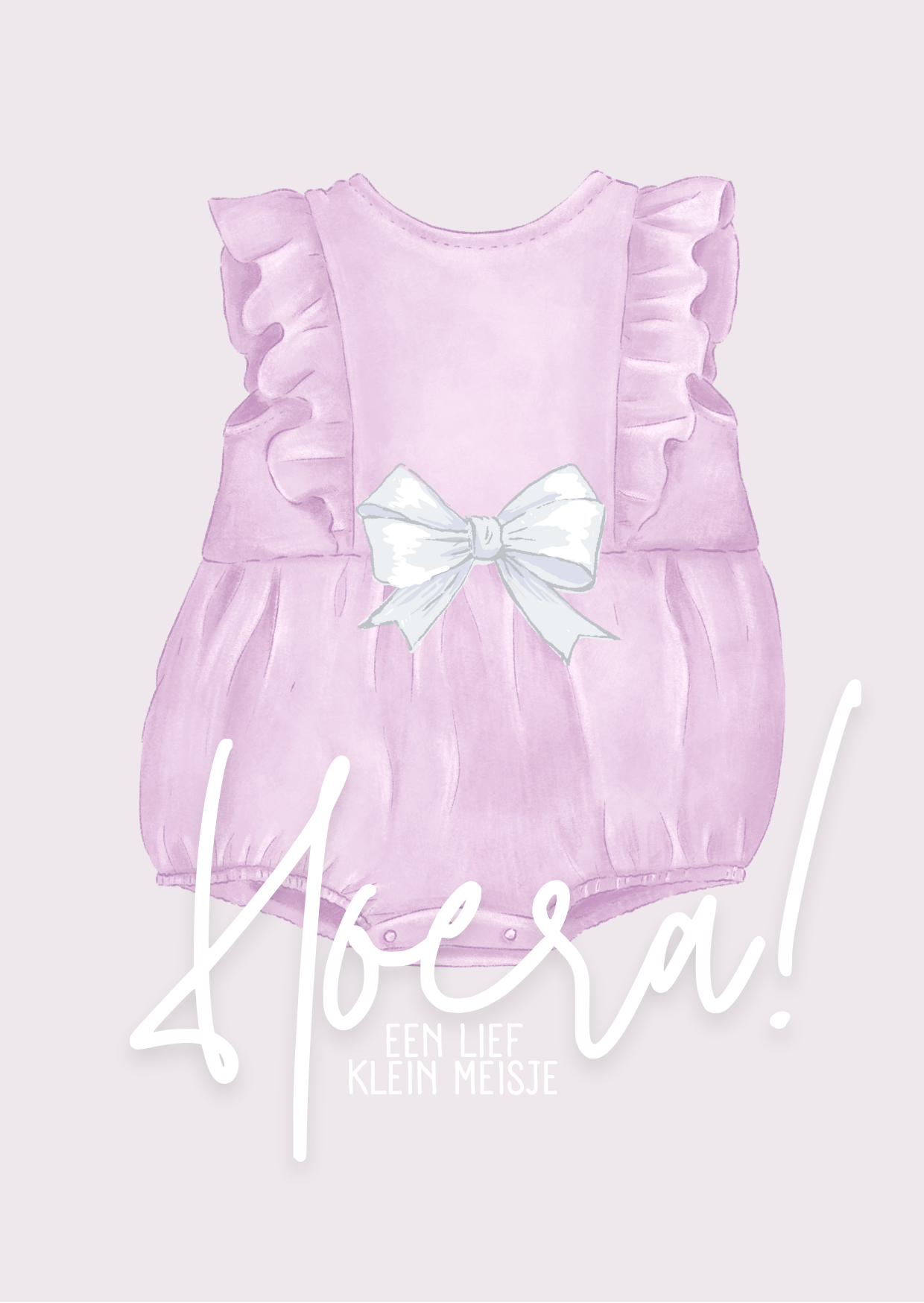 Hoera! Een lief, klein meisje (paars rompertje)
