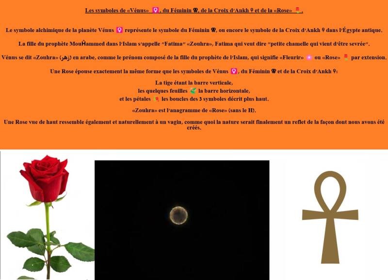 Le symbolisme de Vénus ♀  et de la Rose 🌹 