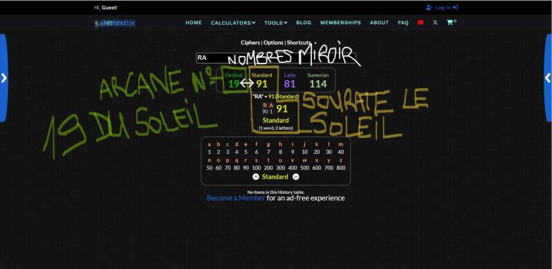 Les Gématries de RÂ = 19 &amp; 91 (nombres miroirs)