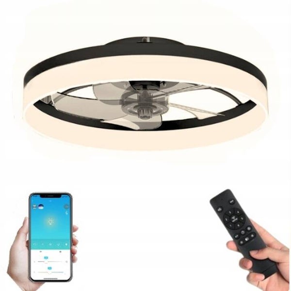 ŻYRANDOL WENTYLATOR SUFITOWY LAMPA RING 40CM PLAFON WIATRAK