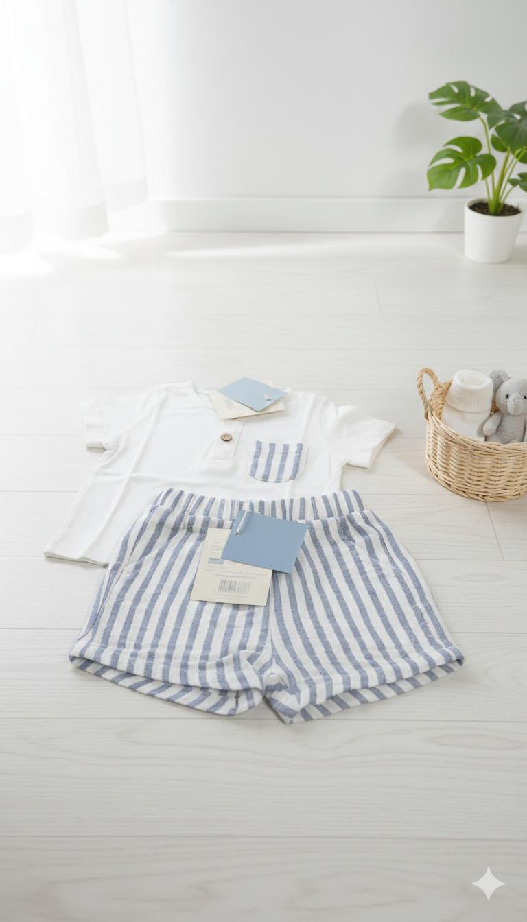 Baby setje korte broek met shirt