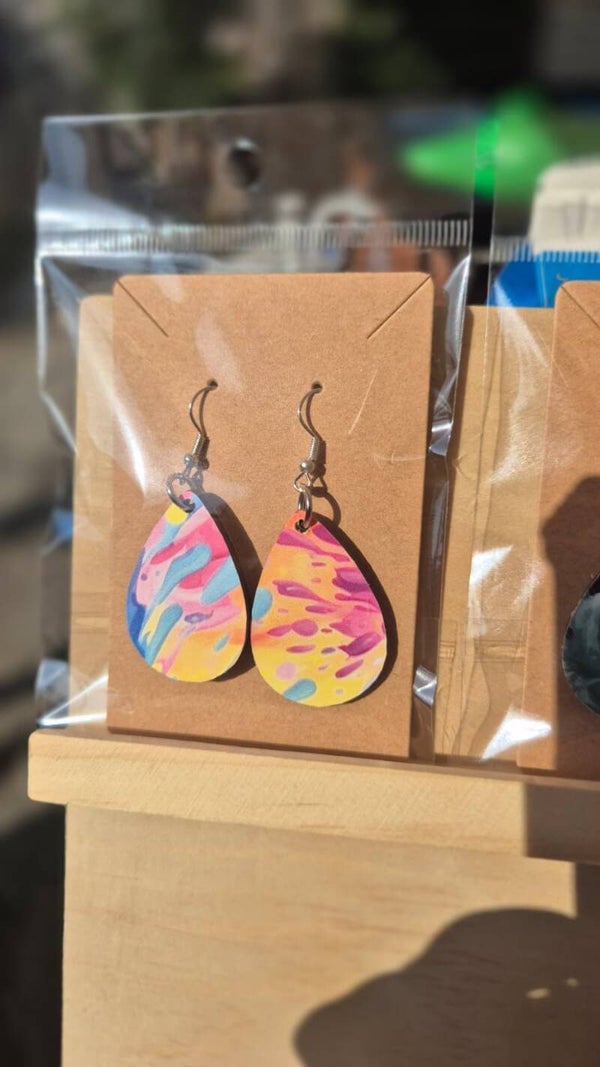 Handbedrukte oorbellen 11