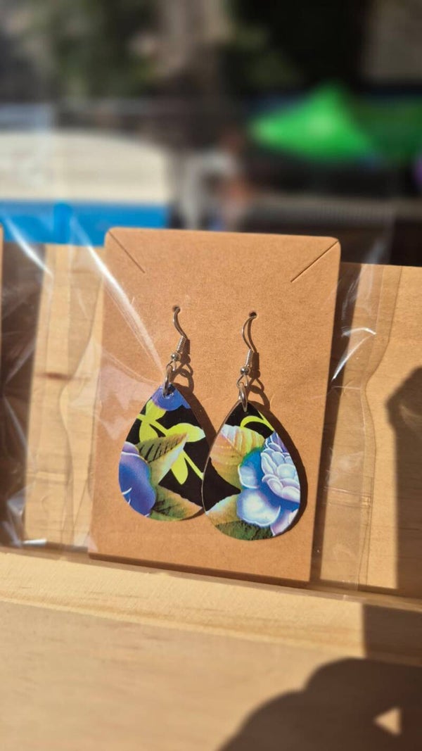 Handbedrukte oorbellen 12