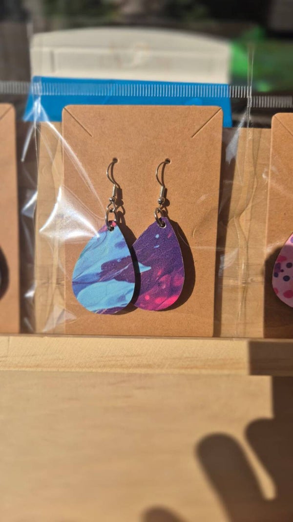 Handbedrukte oorbellen 21