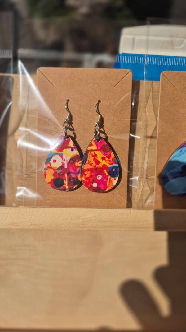 Handbedrukte oorbellen 22