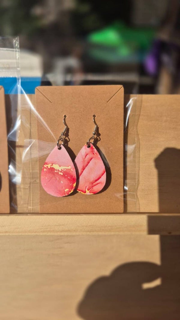 Handbedrukte oorbellen 29