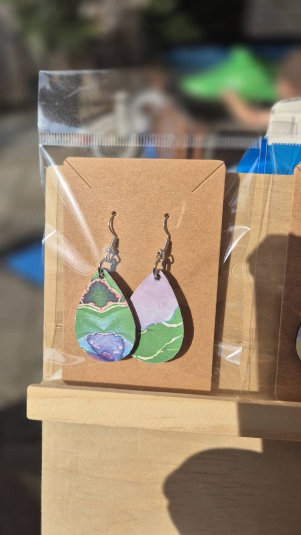 Handbedrukte oorbellen 48