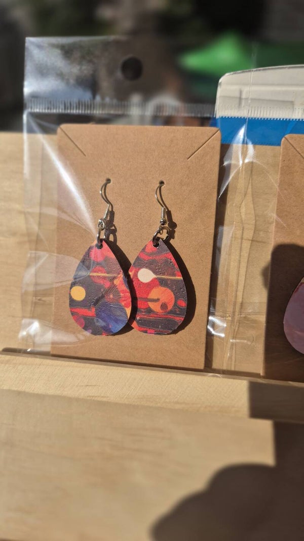 Handbedrukte oorbellen 49