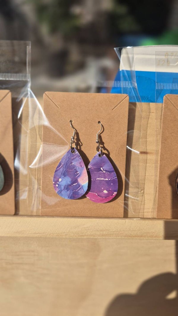 Handbedrukte oorbellen 55