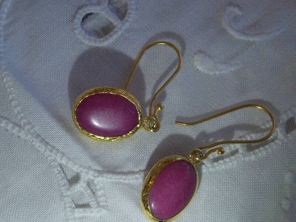 Oorbellen single drop Rasberry pink