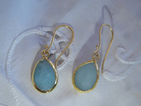Oorbellen single drop ice blue