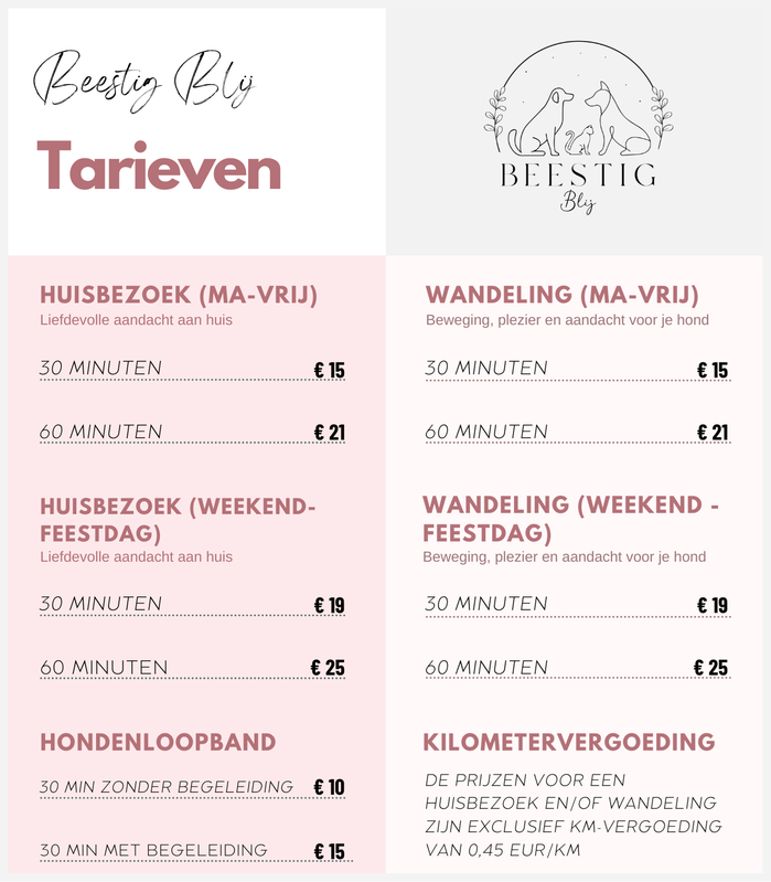 Tarieven Beestig Blij