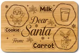 Handmade Dear Santa Christmas Treat Board – Wooden Milk, Cookie & Carrot Board