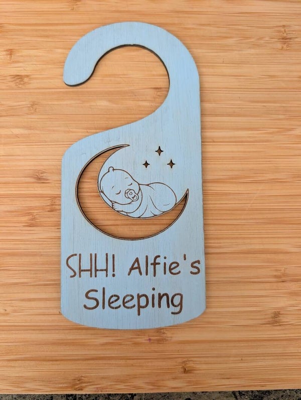 Personalized Baby Sleeping Door Sign