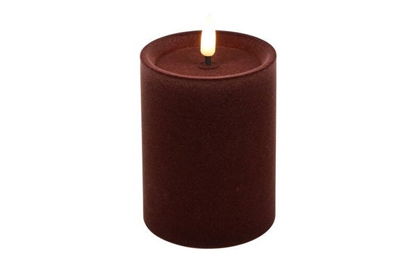Kaars LED velvet bruin