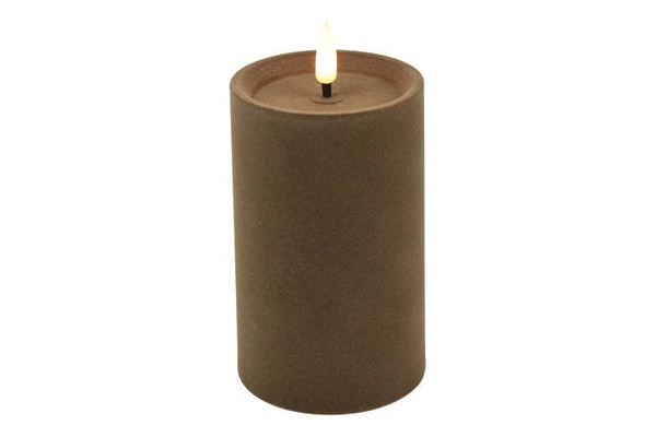 Kaars LED velvet taupe