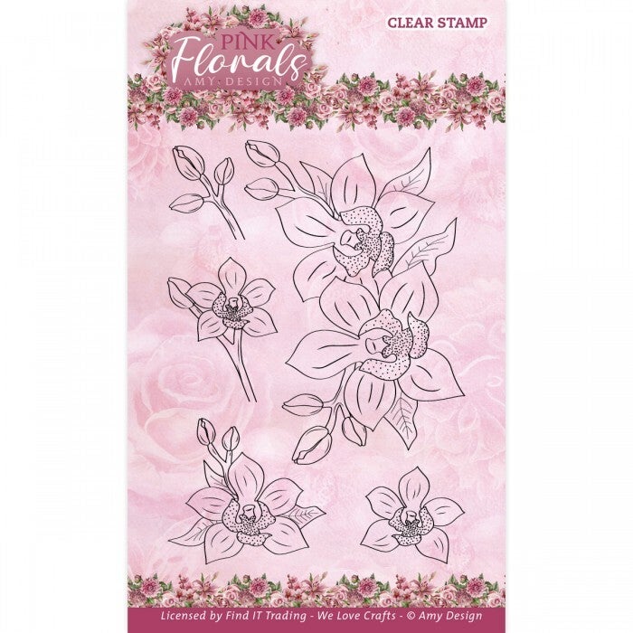 Clear stamps - Amy Design - Pink flowers - Orchid