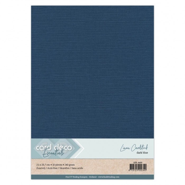 Card deco linnenkarton dark blue