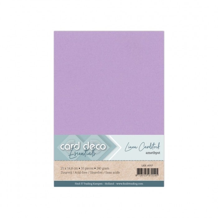 Card deco linnenkarton amethyst