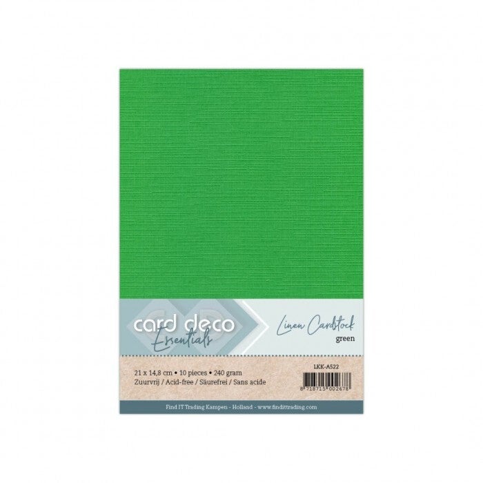 Card deco linnenkarton green
