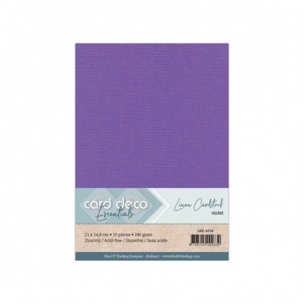 Card deco linnenkarton violet