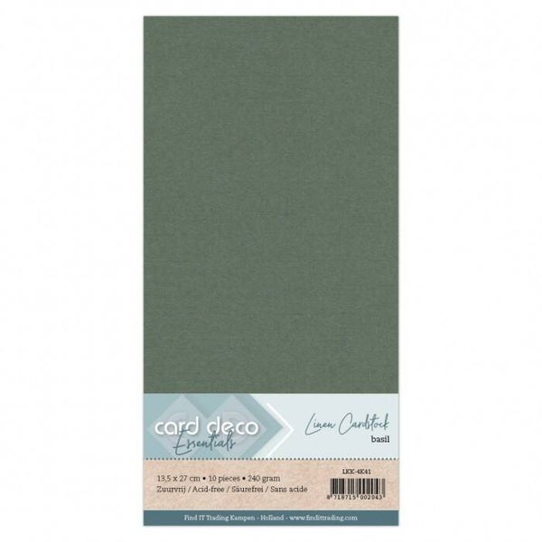 Card deco linnenkarton basil