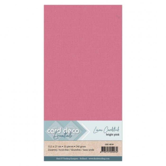 Card deco linnenkarton bright pink