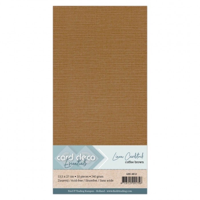 Card deco linnenkarton coffee brown