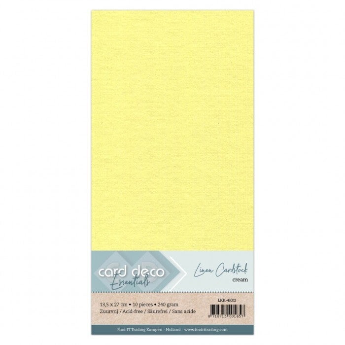 Card deco linnenkarton cream