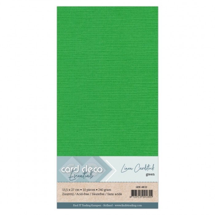 Card deco linnenkarton green
