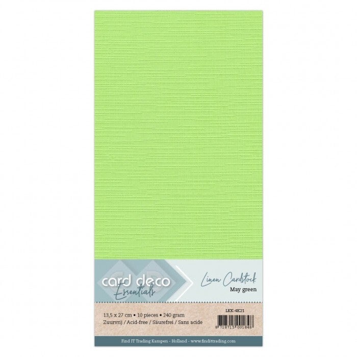 Card deco linnenkarton may green