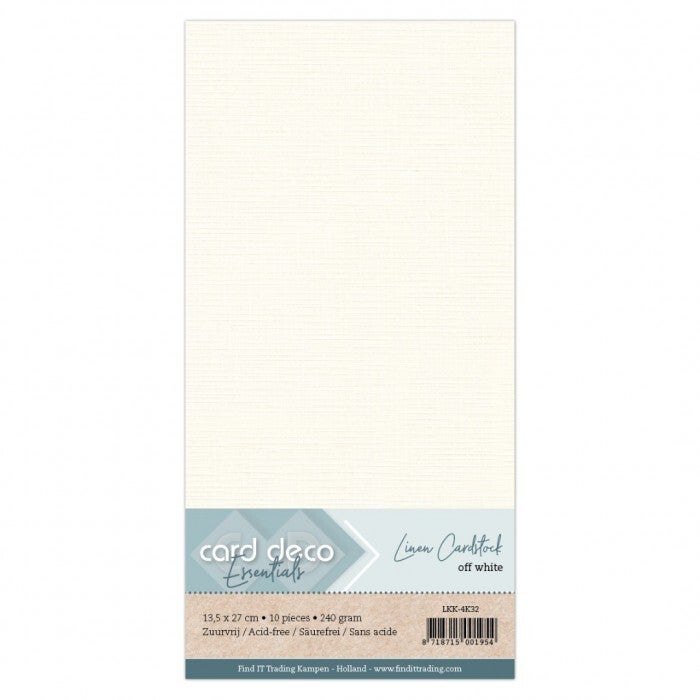 Card deco linnenkarton  off white