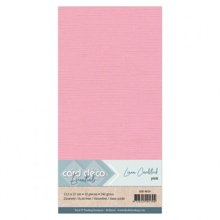 Card deco linnenkarton pink