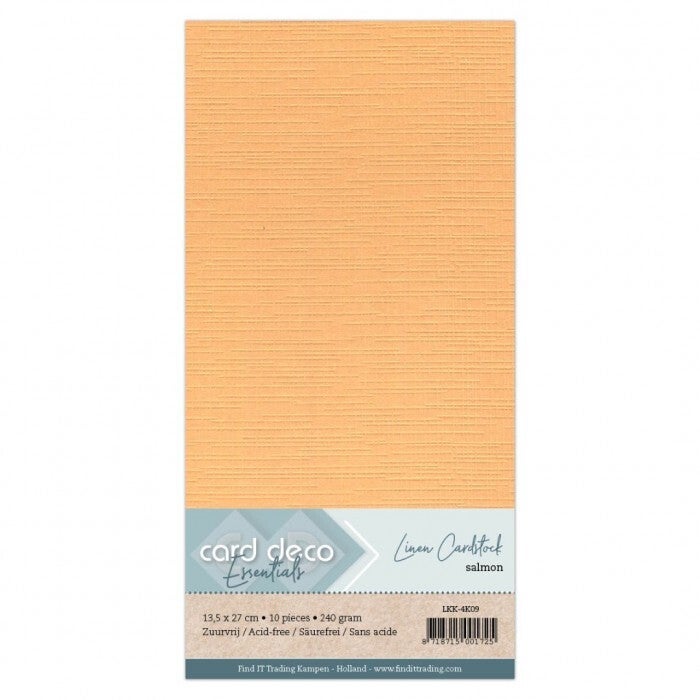 Card deco linnenkarton zalm