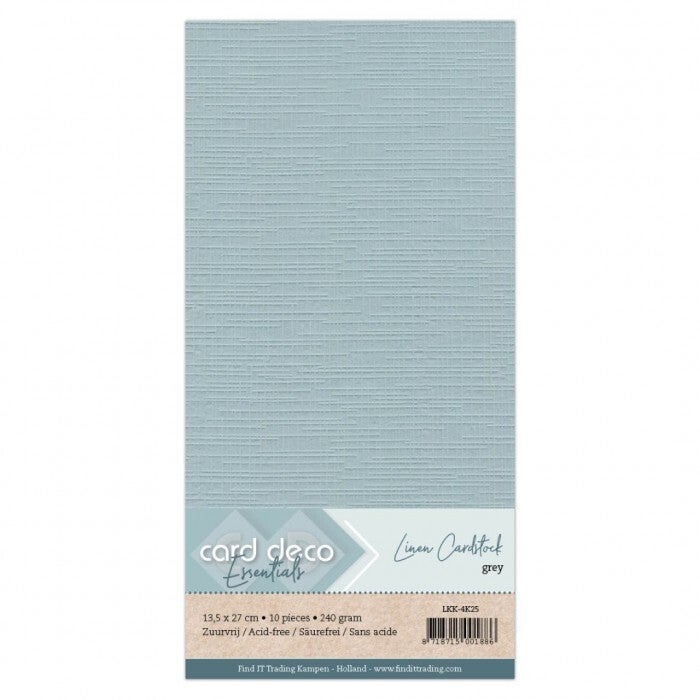 Card deco linnenkarton grey