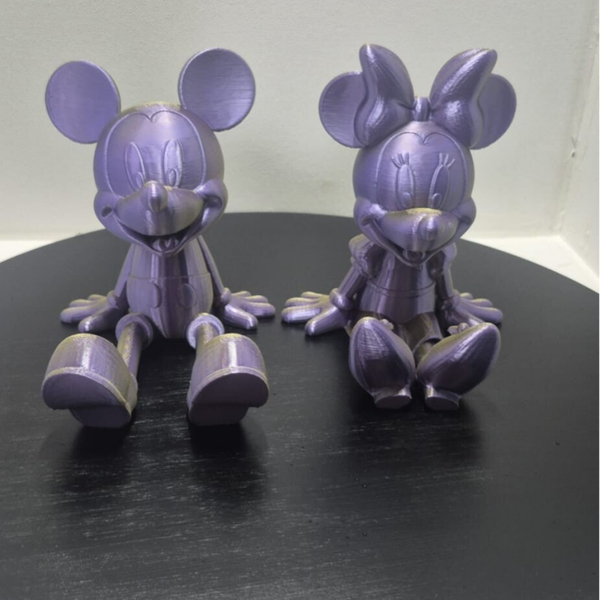 Paars/Gouden Mickey & Minnie Decoratie