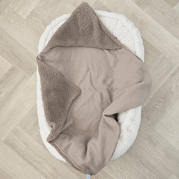 Omslagdoek Teddy Taupe - Hydrofiel Taupe