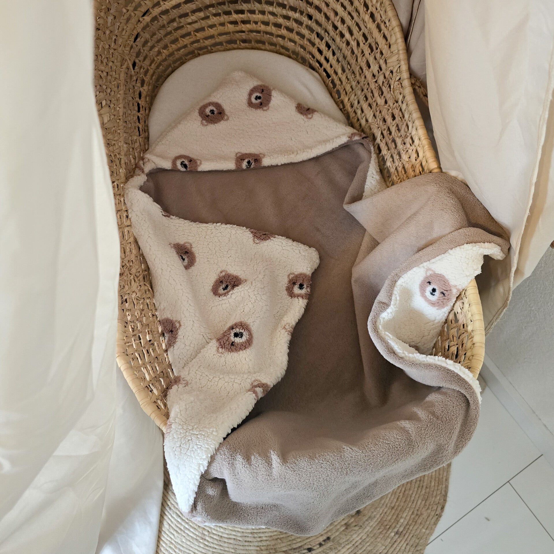 Omslagdoek Teddy Bears Ecru