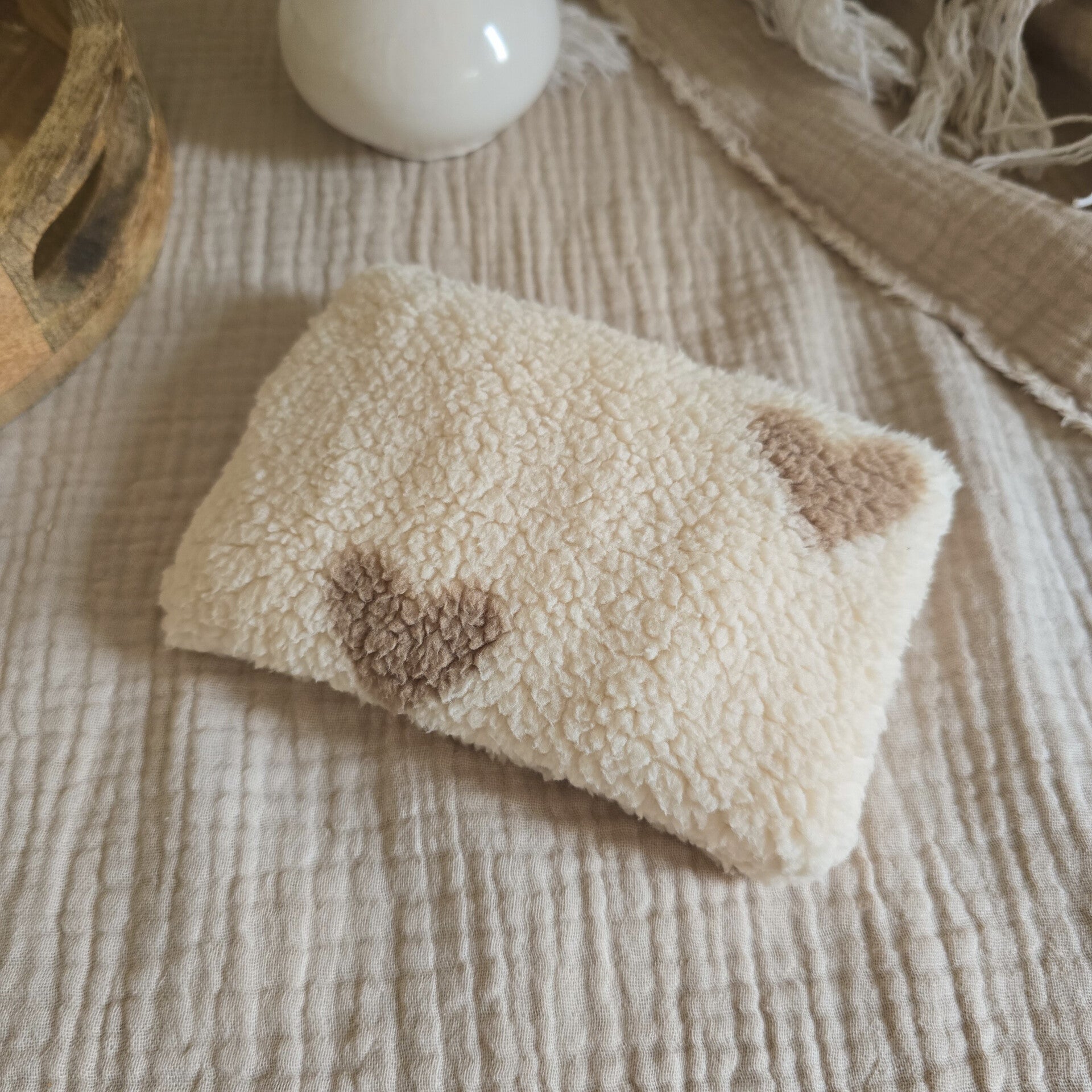 Sensorische Pittenzak | Teddy Hearts Ecru