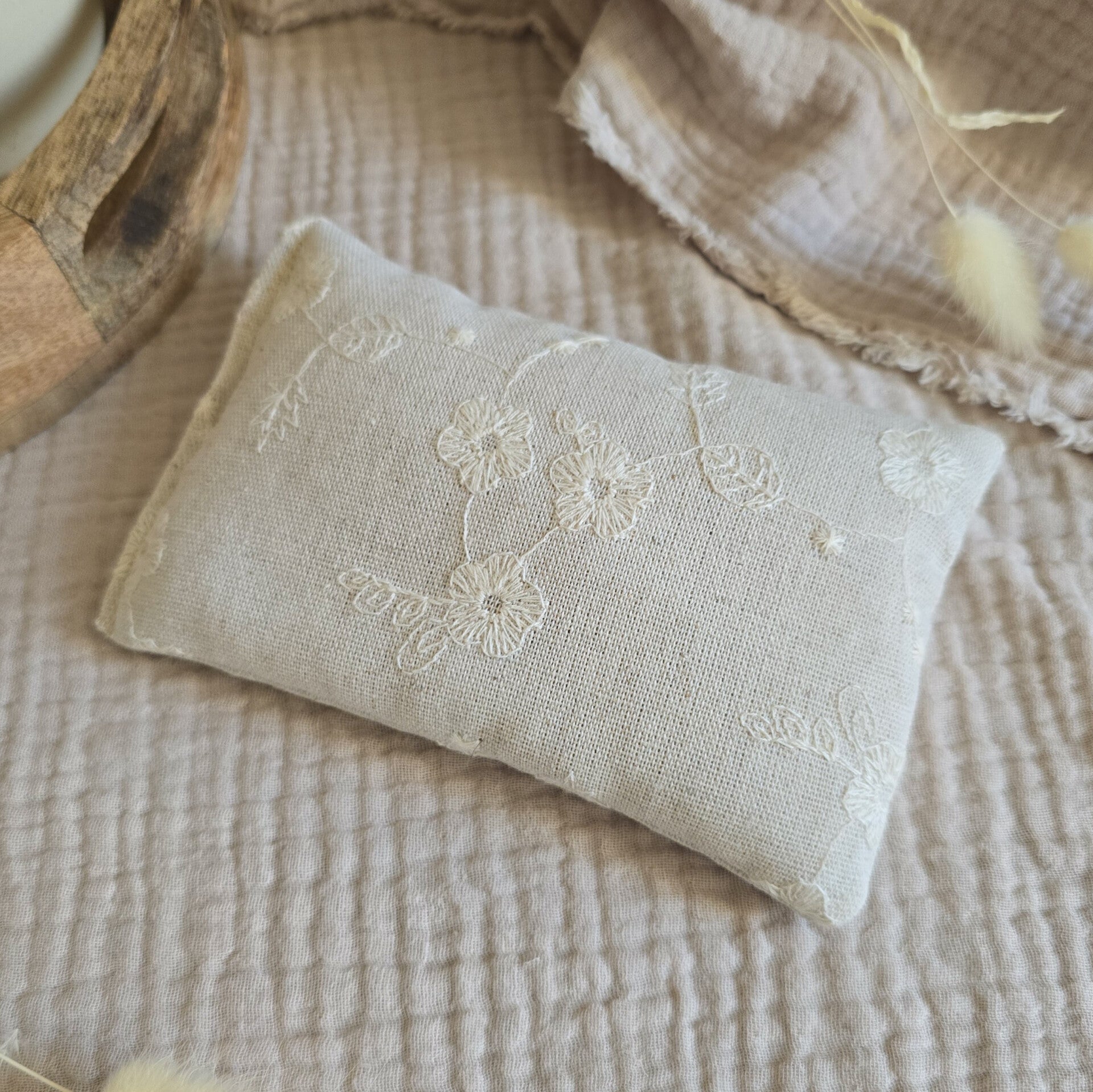 Sensorische Pittenzak | Linnen Broiderey Flower