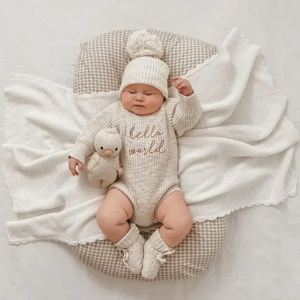 Lillemoon | “Hello World” Romper | Oat