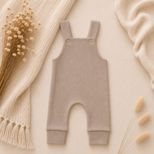 Tuinbroekje | BabyRib Donker Beige