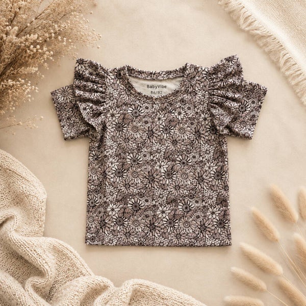 Shirt  Retro Flower | Ruffle optioneel.