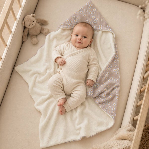 Omslagdoek Daisy Hydrofiel / Fleece Ecru
