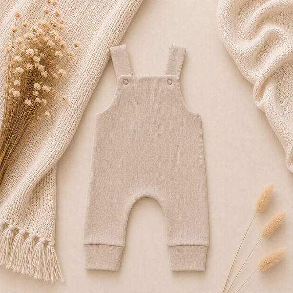 Tuinbroekje | BabyRib Natural Beige