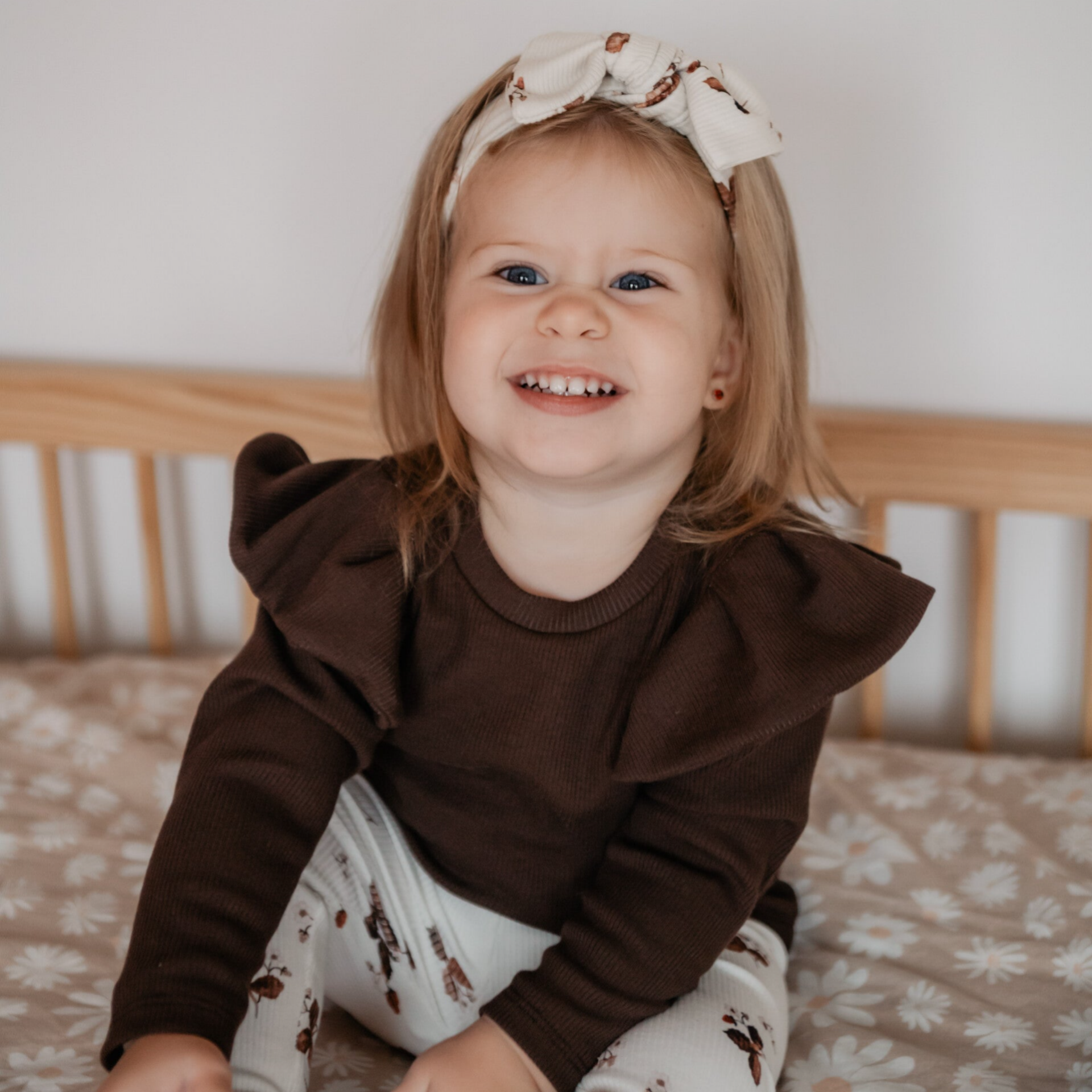 Shirt BabyRib Donker Bruin | Ruffle optioneel.