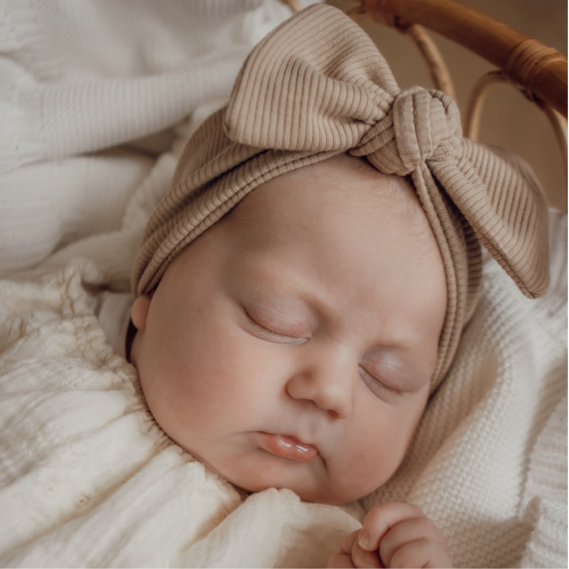 Haarband Babyrib Donker Beige